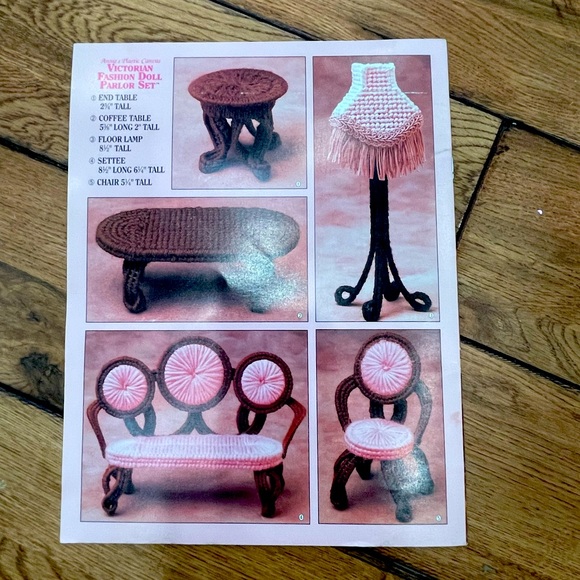 Annie's Attic   "Victorian Fashion Doll Parlor Set"  in Plastic Canvas  New 1991 - Picture 2 of 2